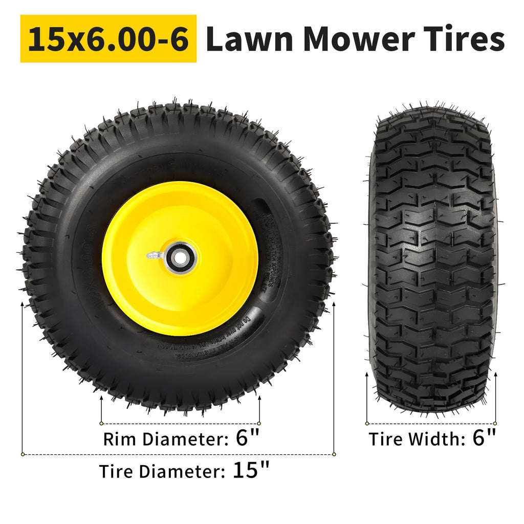 RONPOW 15x6.00-6nhs Lawn Mower Front Tires for john deere Riding Tractor