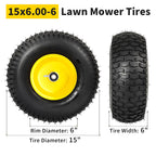 RONPOW 15x6.00-6nhs Lawn Mower Front Tires for john deere Riding Tractor