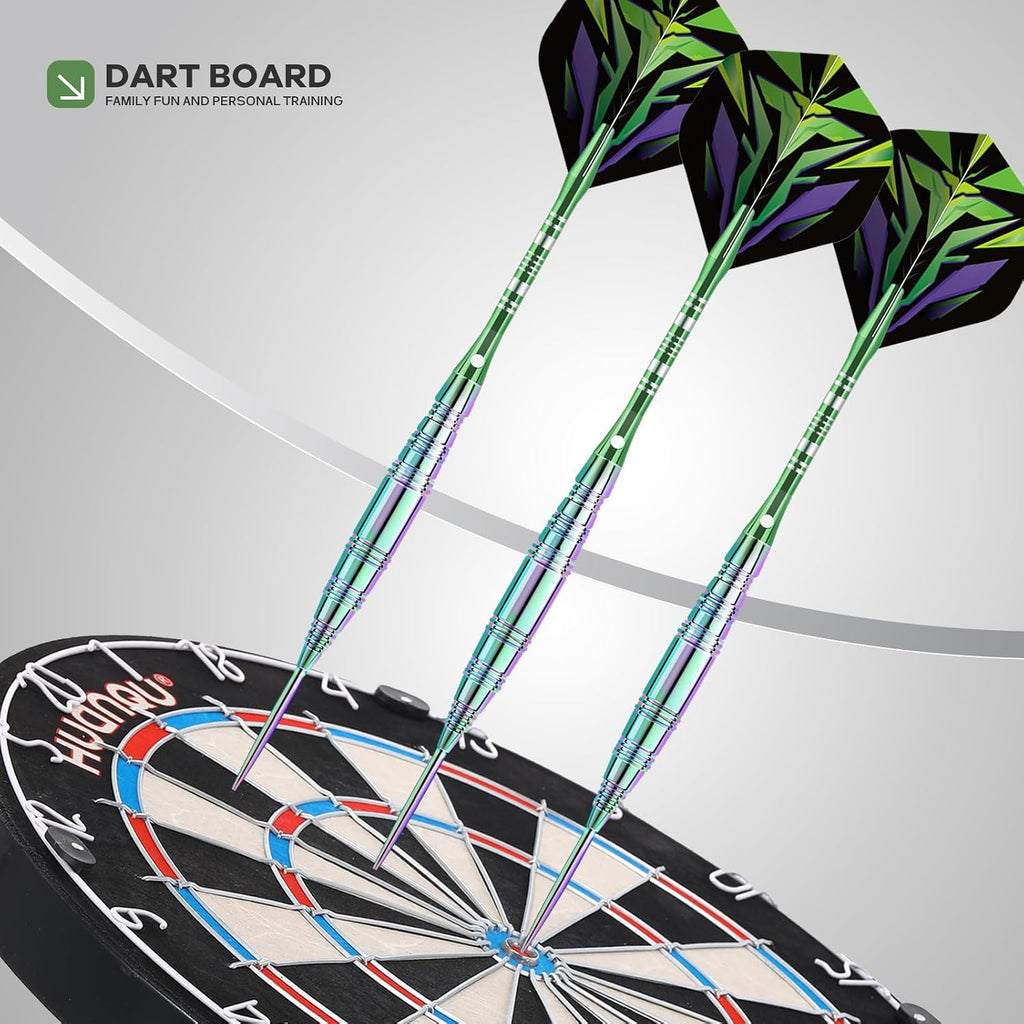 Professional Steel Tip Darts Set, 3 Pack 21/22/23/24g Darts Metal Tip Set with Extra Dart Shafts/Flights & Dart