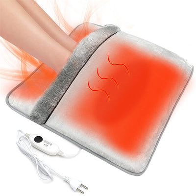 Double Sided Foot Warmer with LCD Display,Electric Feet Heating Pads for Women and Man with Non-Slip & Machine