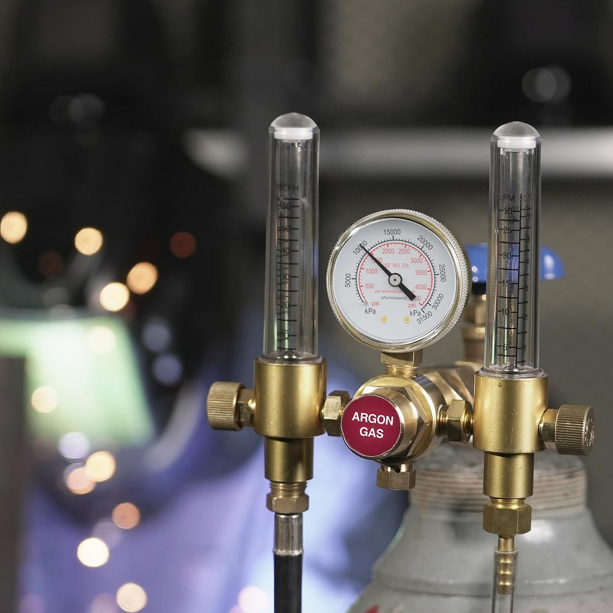 YESWELDER Dual Output Argon Regulator Flow Meter