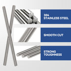 4 Pcs 304 Stainless Steel M8 Threaded Rod,12"(305mm)