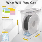 3D Printer Filament Storage Box, 4-Pack Dry Box with Reusable Silica Gel Desiccant for 1KG PLA ABS PETG Filament