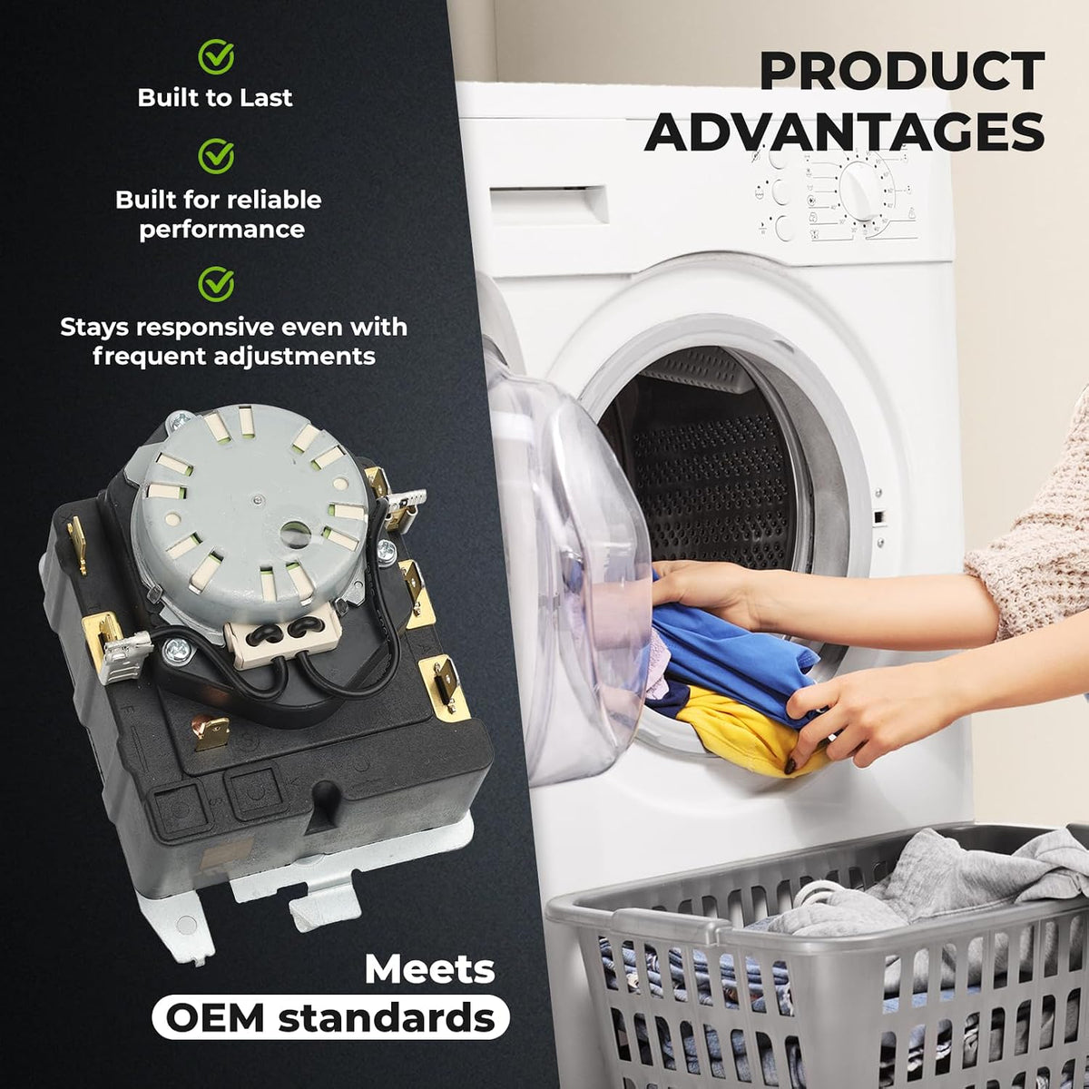 WE4M533 Dryer Timer Replacement,Replaces WE4M364,234D1296P005, TMD1EM03,PS8690648, AP5780508 (Upgraded OEM Quality) Easy Installation