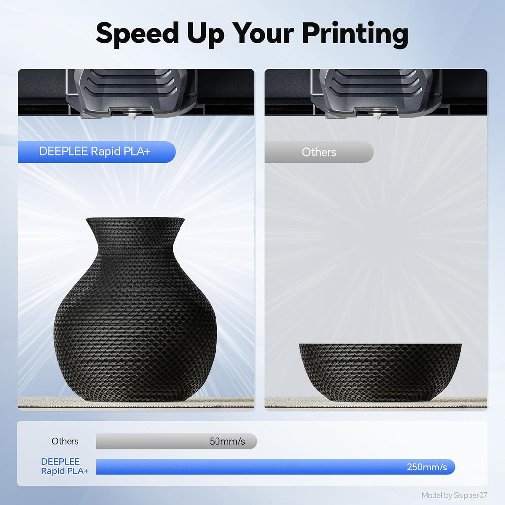 Rapid PLA Plus Filament 1.75mm Black 1kg | High Speed 3D Printer Filament Up to 600mm/s, PLA+ Filament Dimensional