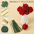 300pcs Artificial Flower Stems 6.7"8"10" Plastic Green Floral Wire