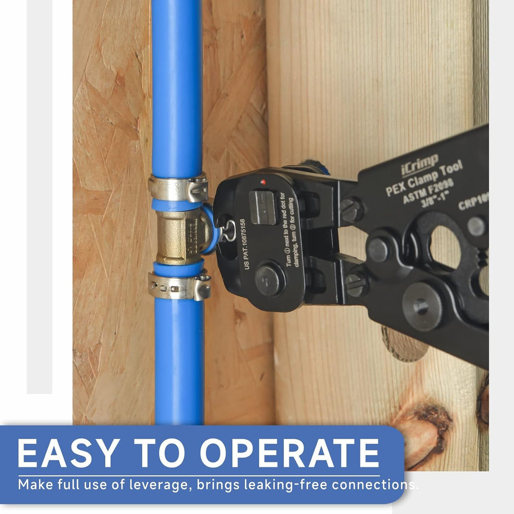 iCrimp PEX Crimping Tool, Ratchet Cinch & Removal Tool for 3/8"-1"