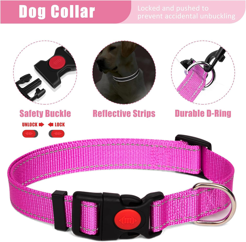 No Pull Dog Harness Adjustable Collar & Leash Set - Dog Halter Harnesses Collapsible Bowls & Poop Bag Dispenser