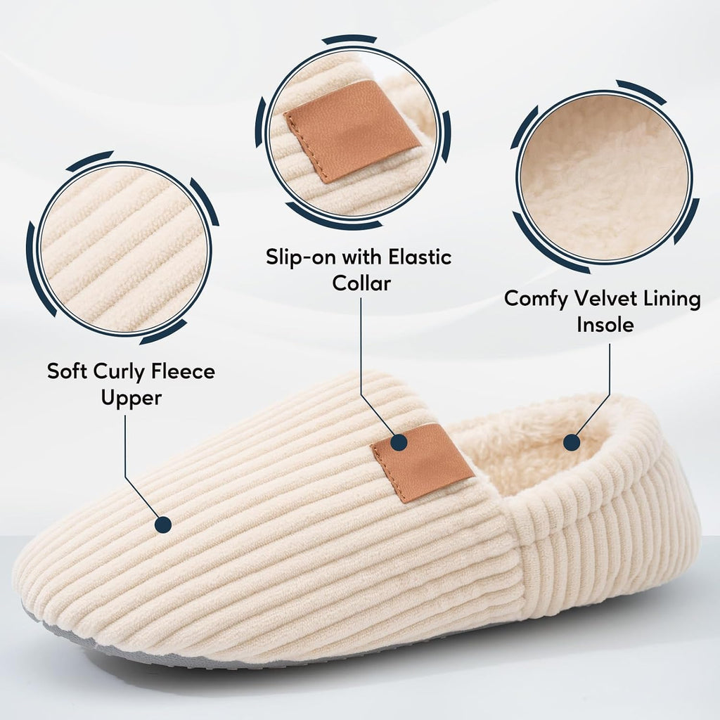 Slippers for Women Memory Foam Corduroy Soft Full Slippers House Shoes Womens Fashion Footwear Comfy Trendy Gift