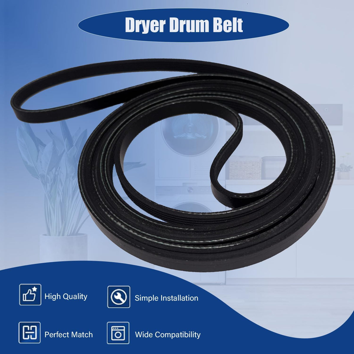 Dryer Drum Drive Belt Replacement Dryer Replacement Part For Samsung DV210AEW/XAA DV45K6500EV/A3 DV40J3000EW/A2 DV218AEB/ XAA DV220AEW/XAA DV419AEW/XAA DV330AGW/XAA DV511AEW/XAA DVE52M7750V/A3 Series