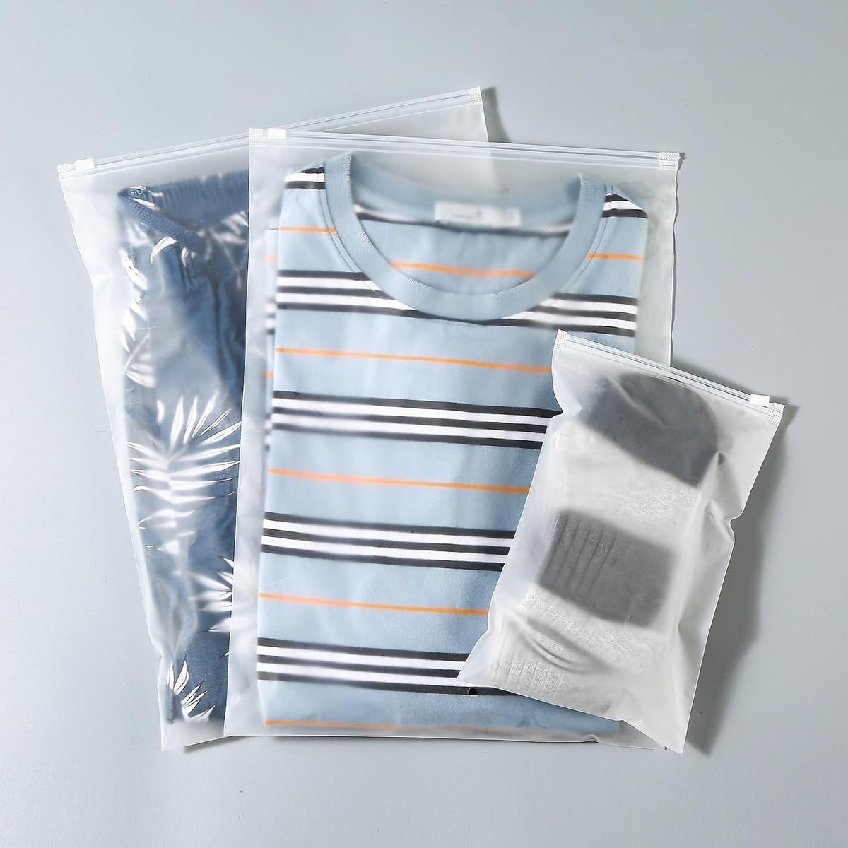 4 Mil 14''x18'' Heavy Duty Frosted Slider Zip Plastic Packaging Bags, Reclosable Zipper Poly Storage Bags for Pants