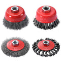 4 Pack Wire Wheel for Angle Grinder, 4-1/2" Heavy Duty Carbon Steel Knotted Wire Brush, 5/8"-11 Arbor, Rapid Rust Removal & Polishing, Angle Grinder Wheel Brush Combo Set