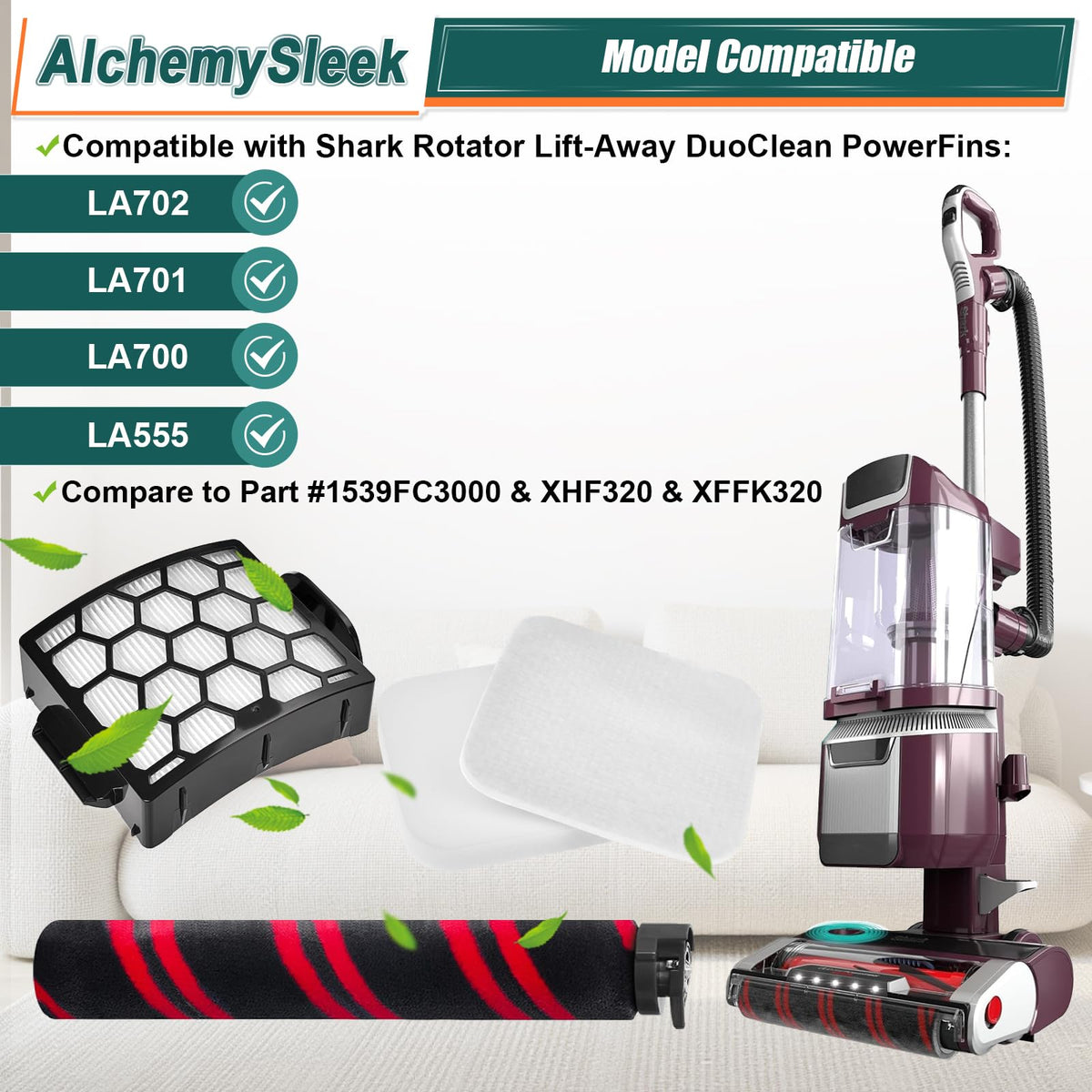 LA702 Filter Brush Roller Accessories Compatible with Shark Rotator