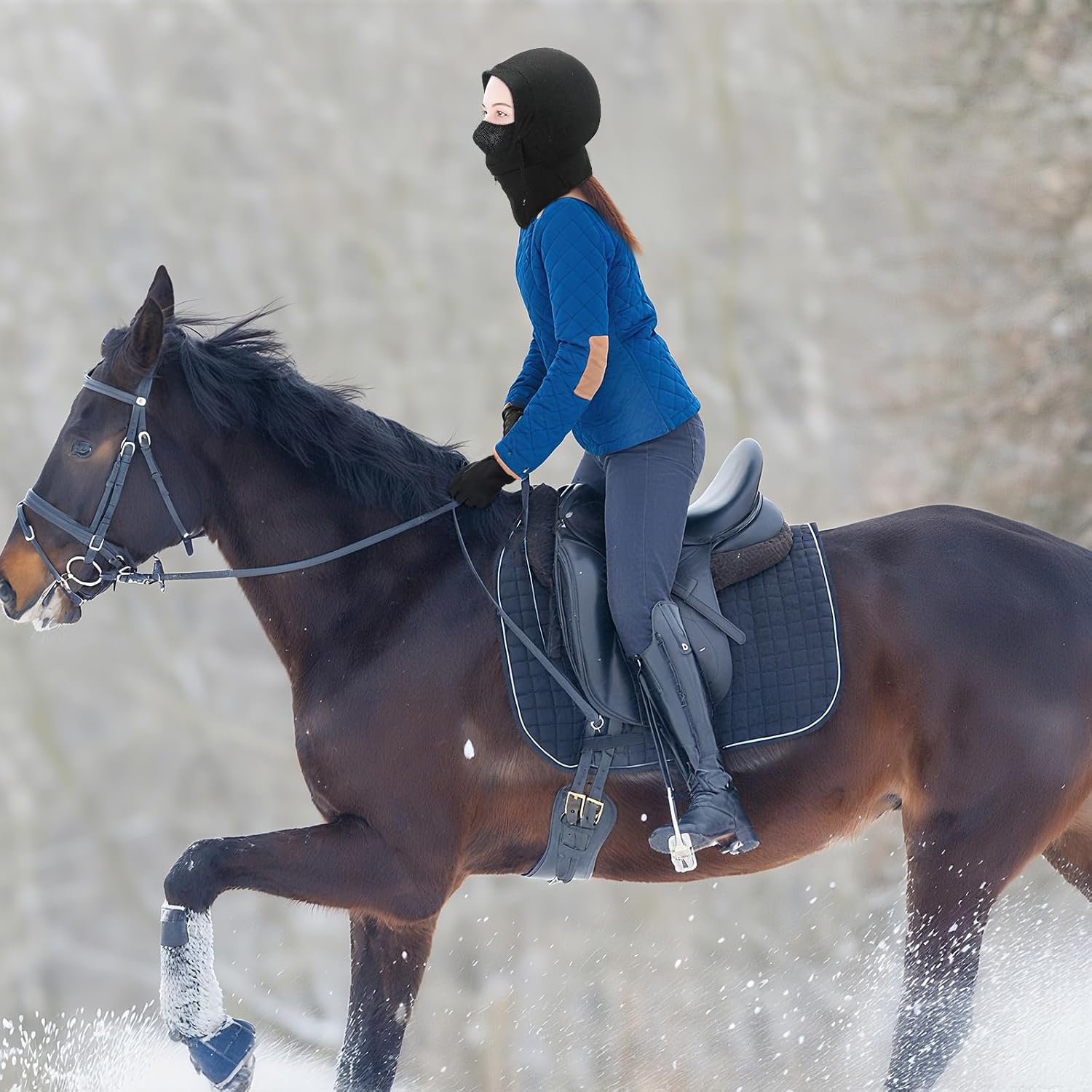 2 Pcs Equestrian Set Horse Riding Helmet Cover Touchscreen Gloves