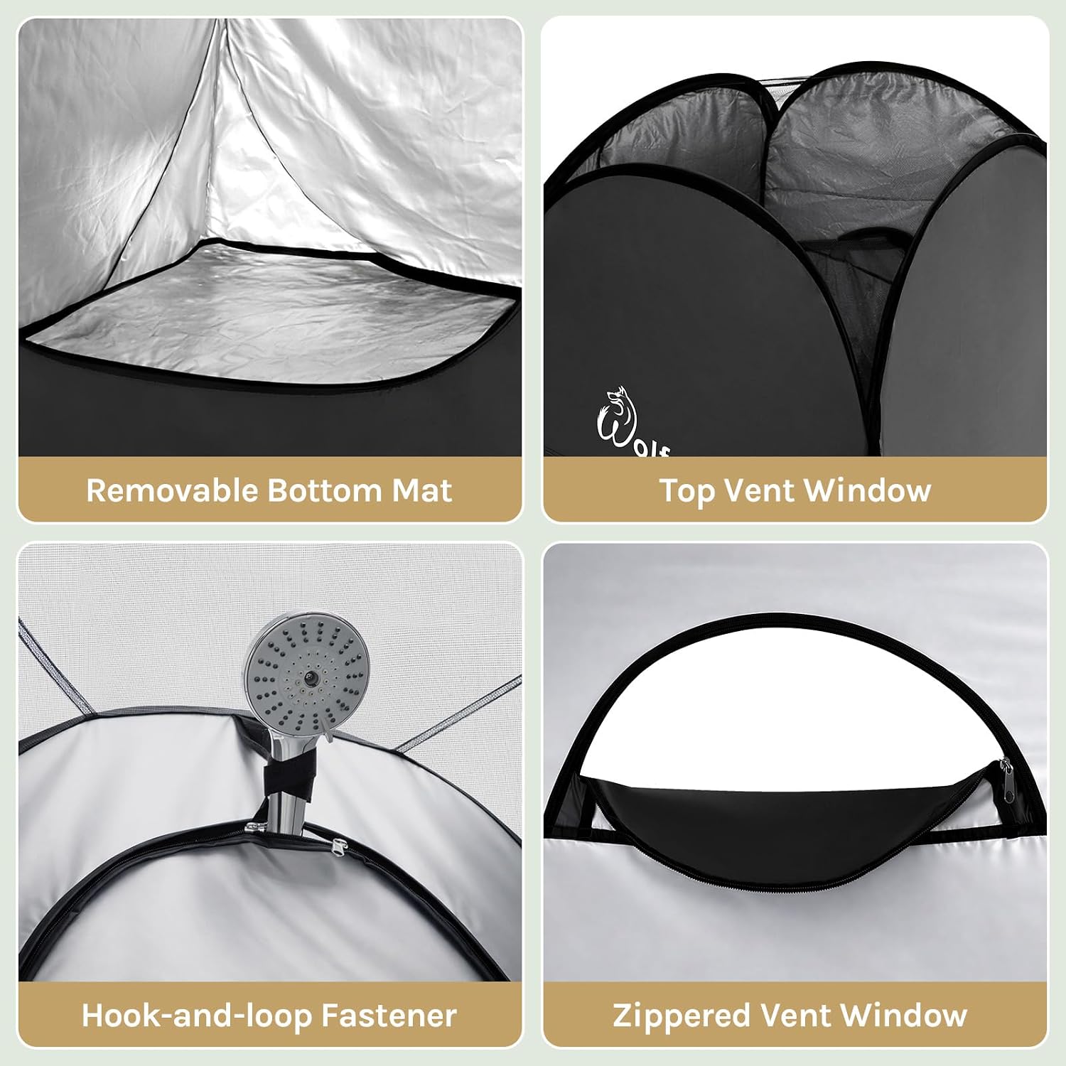 PRO Pop Up Shower Tent with Silver Coated, Floor and Rain Fly | Portable Changing Tent with Window & Carry Bag for