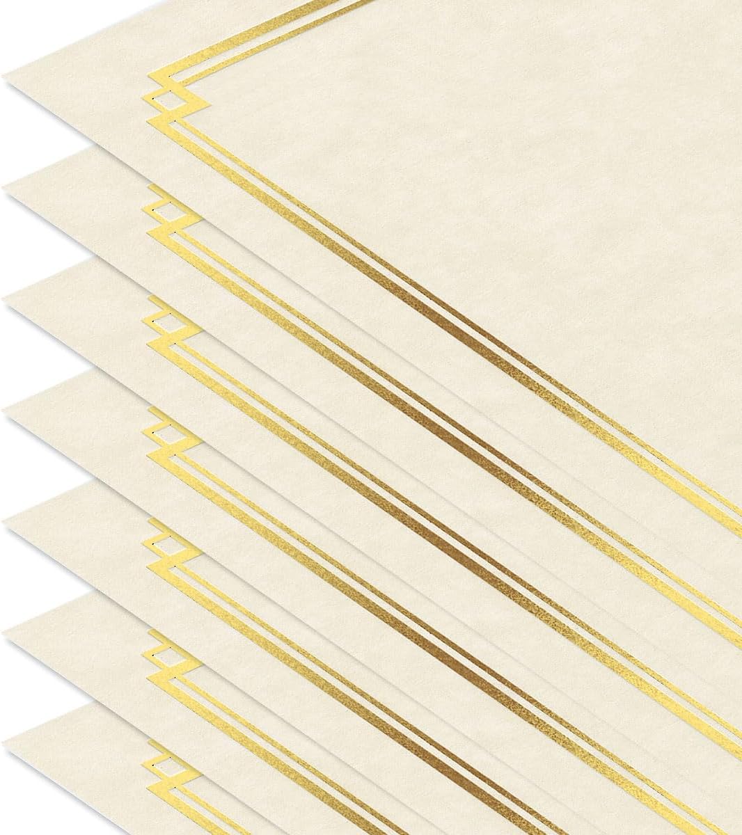 Gold Foil on Cream Certificate Paper - Pack of 25, 8-1/2" x 11" Parchment, Laser & Inkjet Printer Compatible