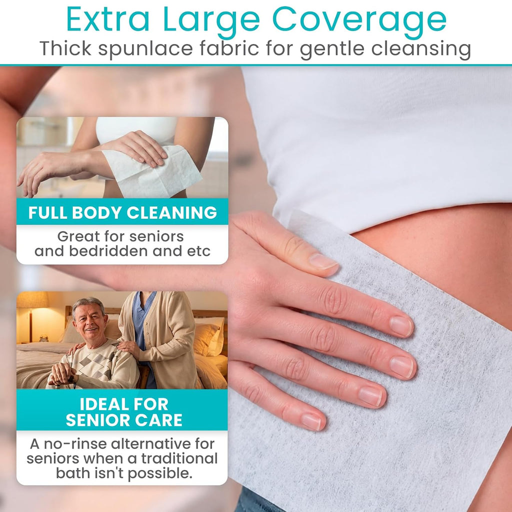 Incontinence Wipes for Adults & Elderly (1 Pack - 50 Count - 8"x12")