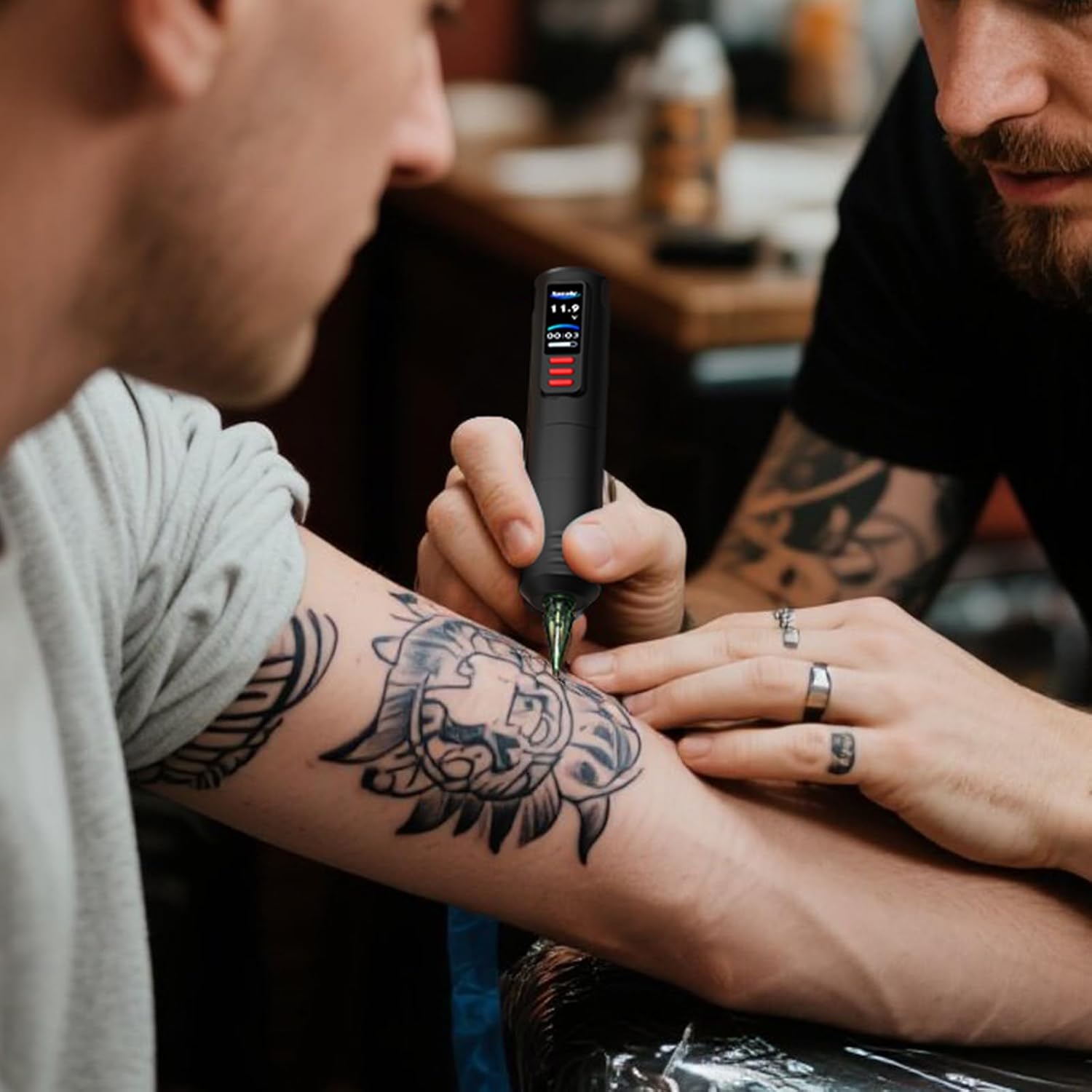Complete Wireless Tattoo Gun Kit, Rotary Tattoo Pen with 1600mAh Dual Batteries, Liner & Shader Tattoo Supplies for