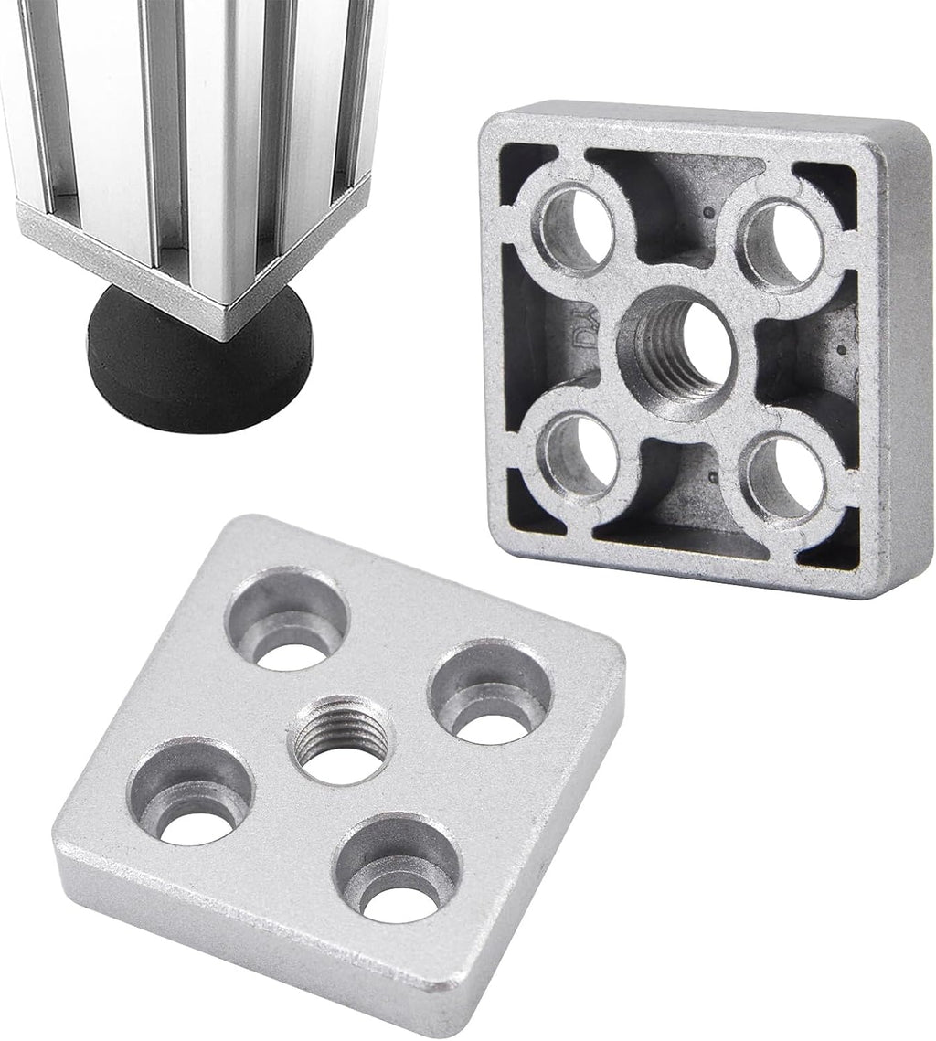 6060 Series Aluminium Profile Extrusion Bracket Flat Square Plate Joining Connector Corner Brackets (M12, 4 Pack)