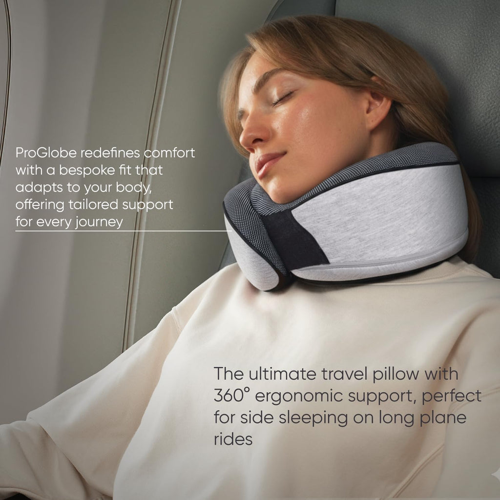 Travel Neck Pillows for Airplanes, Sleeping Essentials for Long haul Flights, 360° Head Support, Car and Airplane Kit