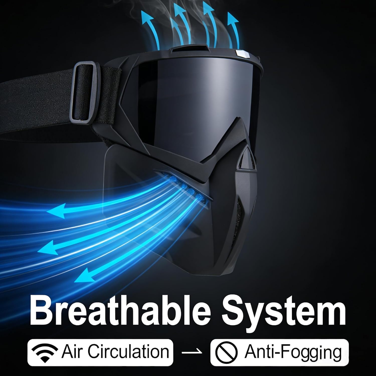 Paintball Mask Anti Fog, Full Face Tactical Mask Goggles Detachable for Motorcycle Cycling Skiing Halloween CS Game