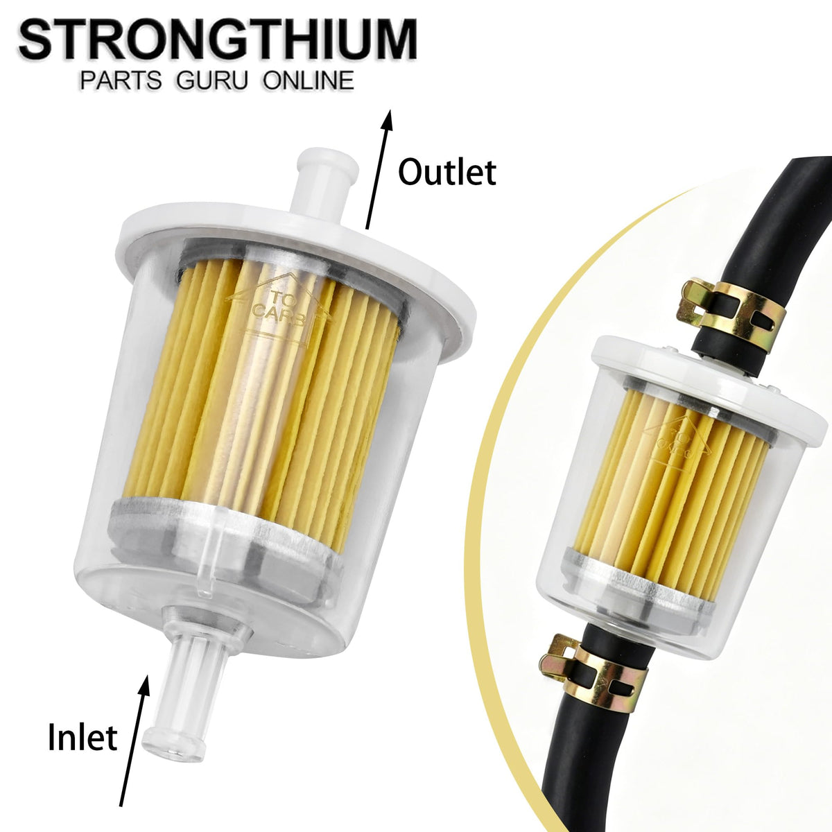 Strongthium Universal 5/16" Inline Gas Fuel Filter Clear