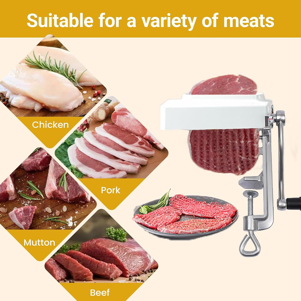 Manual Meat Tenderizer Cuber, Heavy Duty Steak Flatten with 4.75" Wide Feed