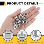 Otoolling 50 Pcs M10 Flange Nuts, M10-1.5mm Serrated Hex Flange Lock Nuts