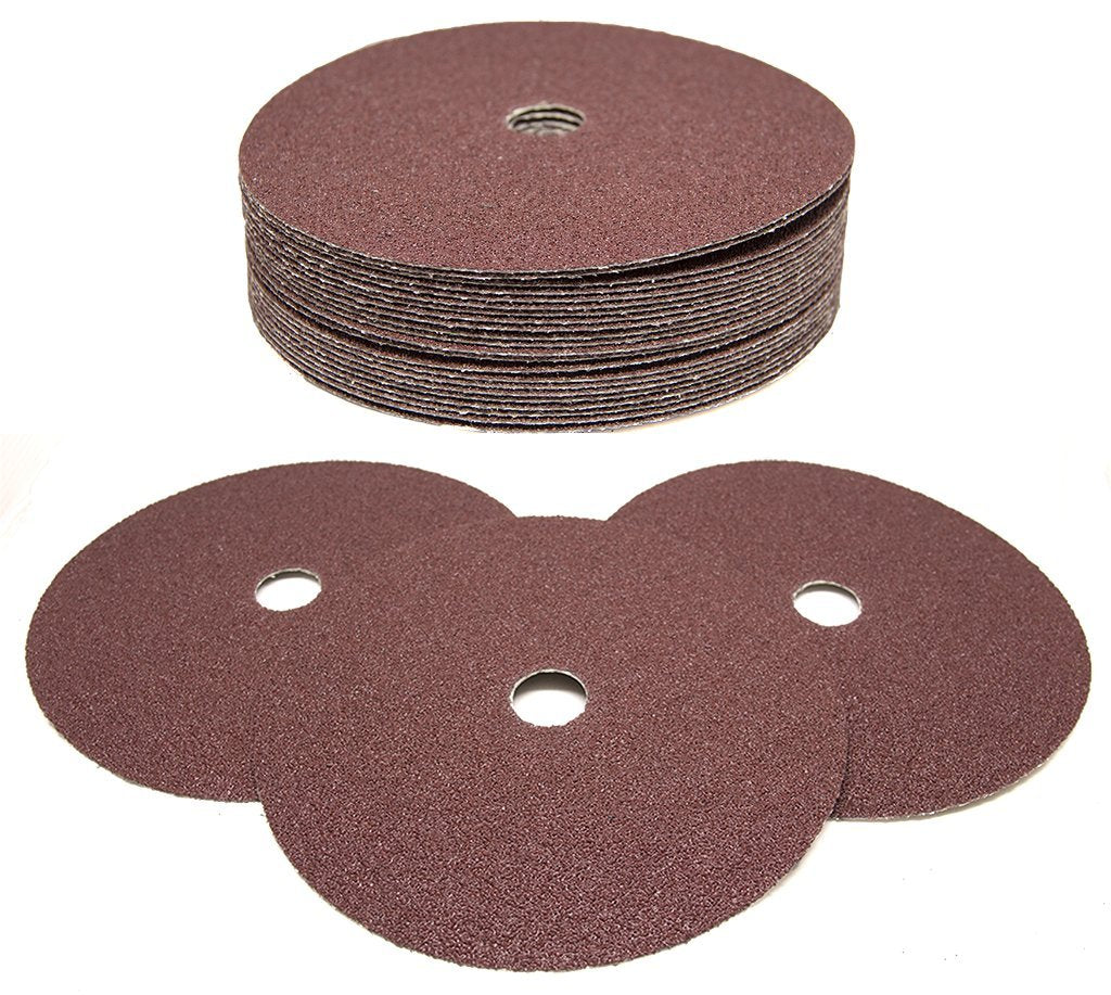 Benchmark Abrasives 7" Resin Fiber Sanding Discs, 50 Grit, 25-Count