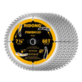 7-1/4 Inch 60 Tooth Circular Saw Blade with 5/8 Inch Arbor ATB Finishing for Wood Cutting(5-Packs)
