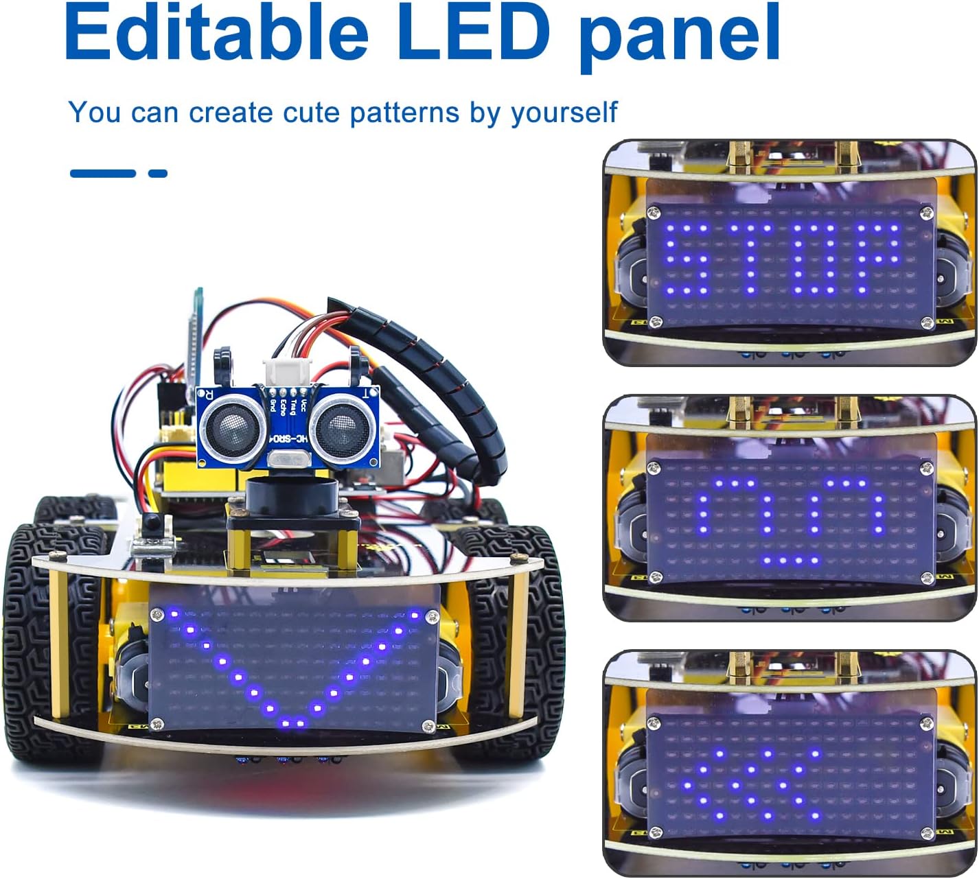 Smart Car Kit,4WD Programmable DIY Starter Kit for Arduino for Uno R3,Electronics Programming Project/STEM