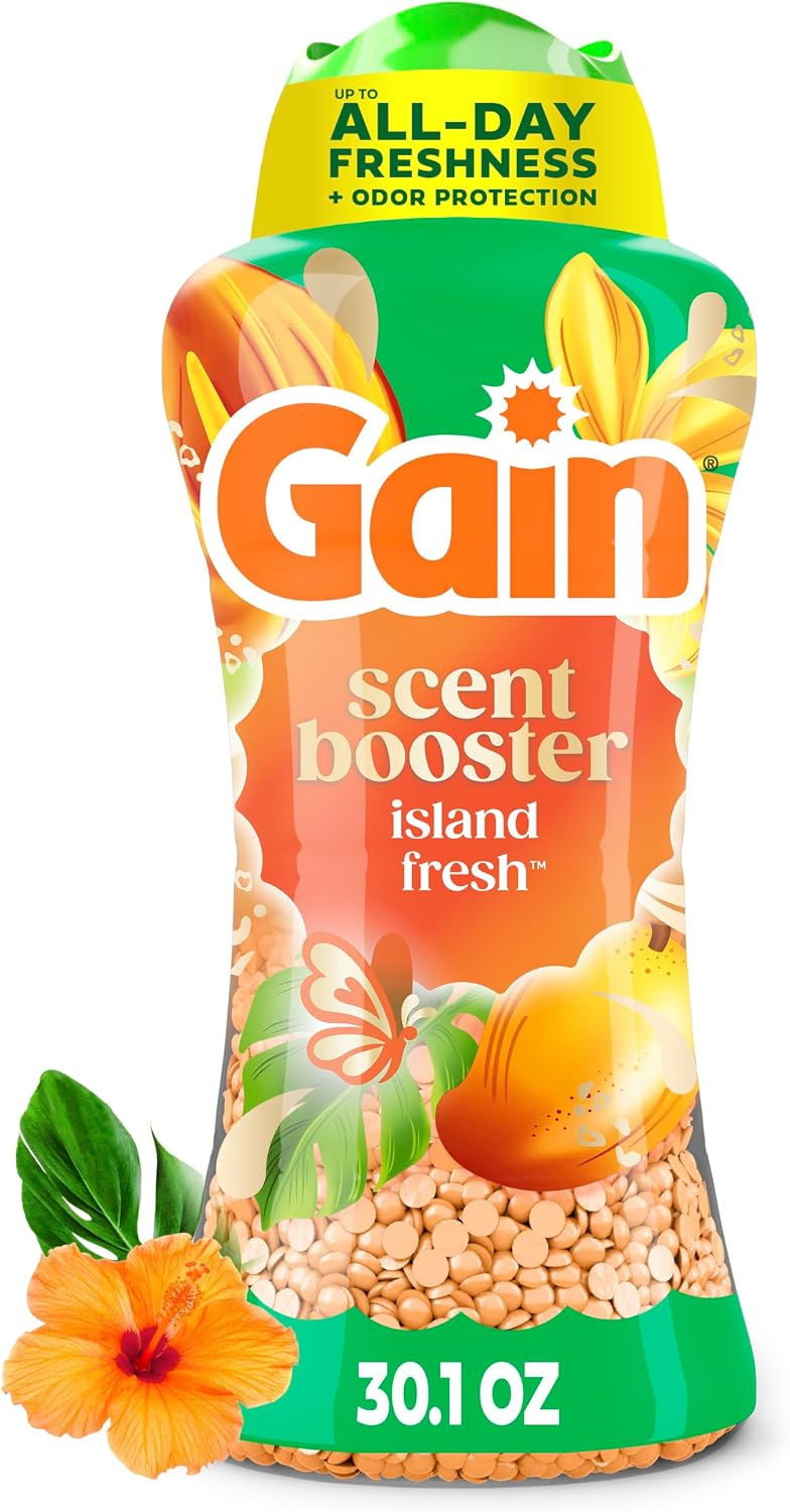 In-Wash Laundry Scent Booster Beads Long-Lasting Fresh Scent Beads All Day Freshness and Odor Protection, Island
