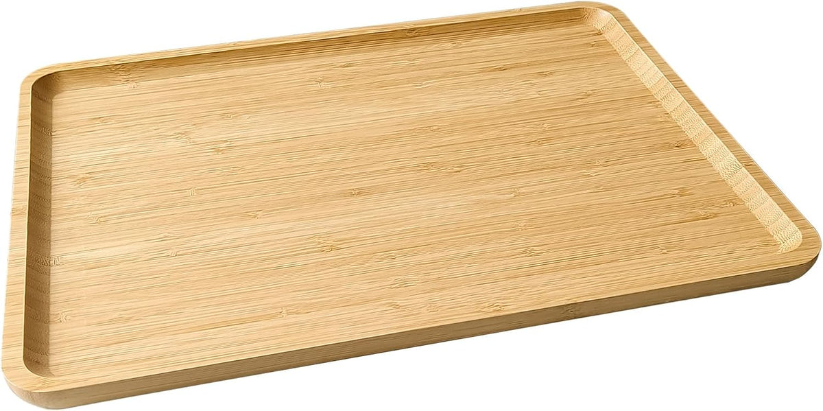 Bamboo Serving Tray Wooden Rectangle Dinner Food Bed Lab Tray Large