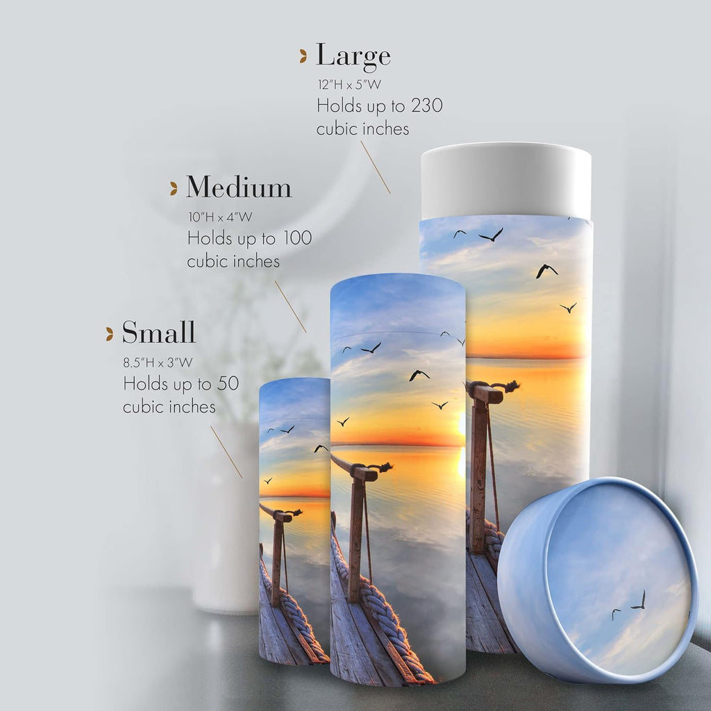 Dock of The Bay Biodegradable Urns for Adult Ashes - Eco Friendly, Scattering Tube