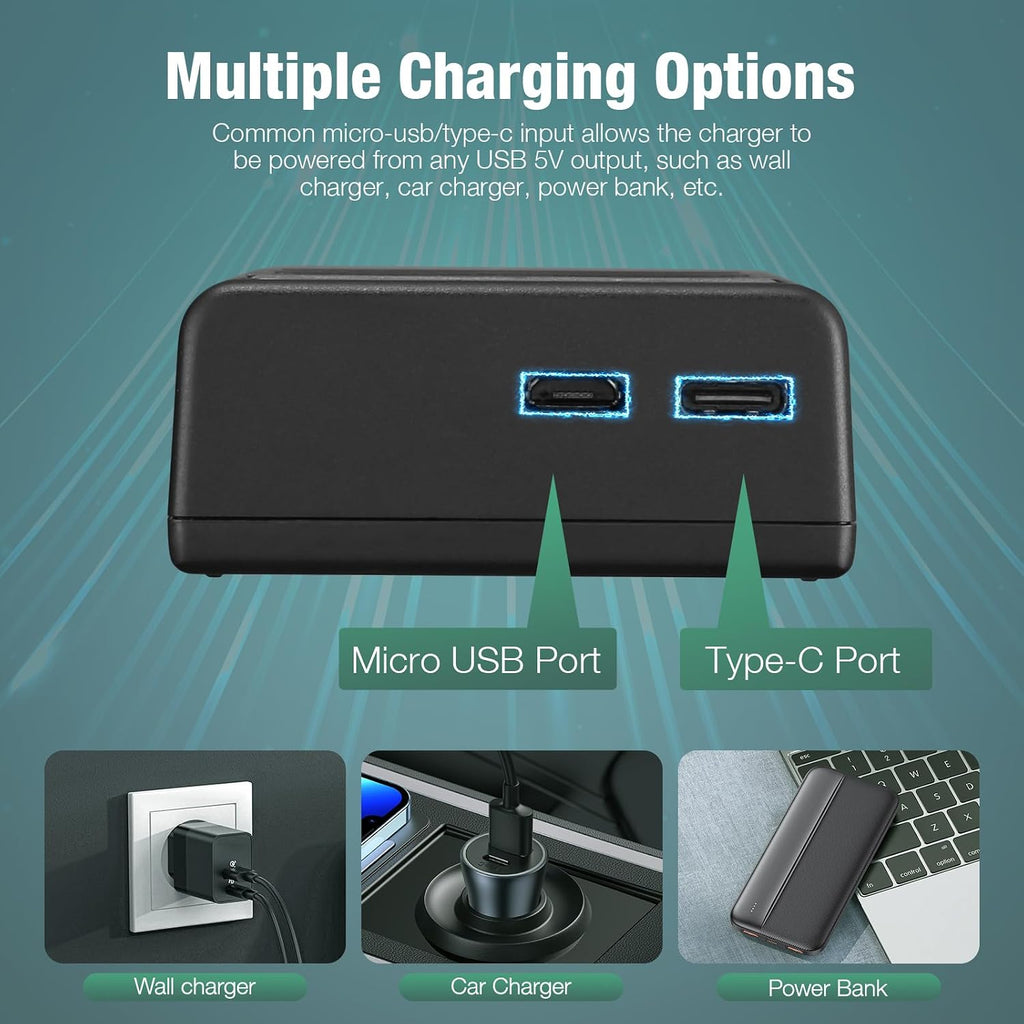 LP-E6 LP-E6N Battery & USB Dual Charger for Canon Cameras | Compatible with Canon EOS 5D Mark II III IV, 5DS, 5DS R