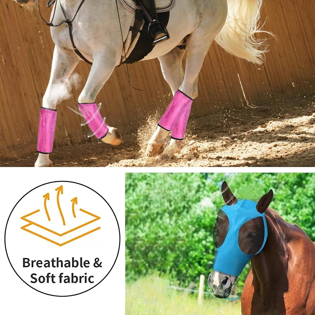 Loose Fitting Horse Fly Boots, Breathable Mesh Boots Protective Horse Leg Wraps, Horse Leggings for Preventing Flies