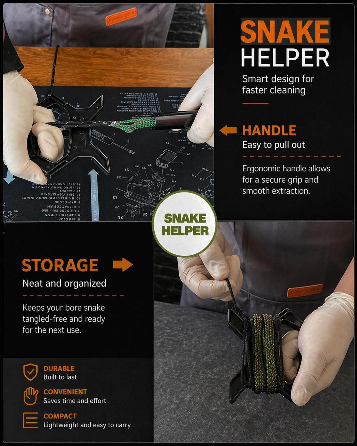 9mm Pistol Basics Single-Caliber Cleaning Kit, Handgun Cleaning kit for .357 .38 with 9mm Gun Snakes in Molle Pouch |