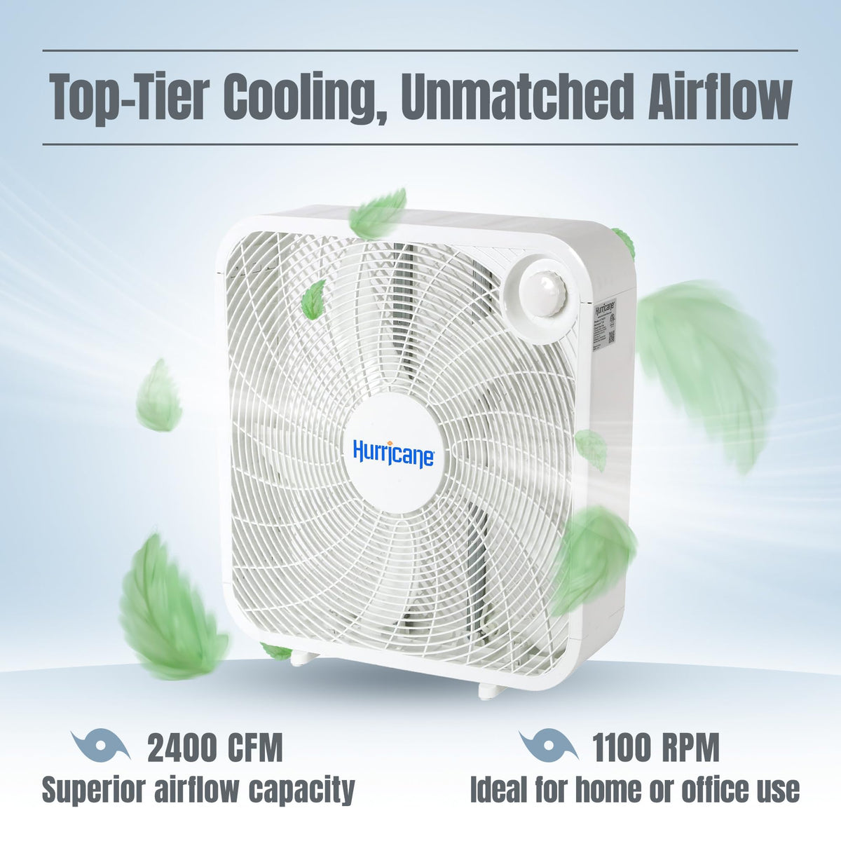 Classic Floor Box Fan with 3 Speed Settings, White - 20in