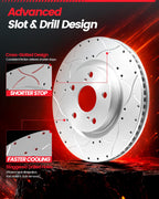 GAIASURGE Front Brake Kit Compatible with Santa Fe 2001-2006 294.1mm Rotors