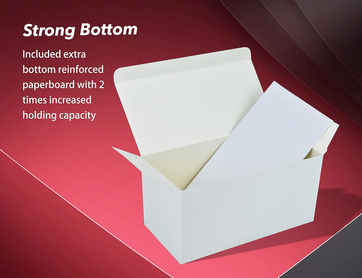 White Gift Boxes with Lids, 24 Pack, 9x4.5x4.5 IN