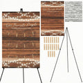 Wooden Wedding Seating Chart Board with Easel Display Stand 15.8 x 23.6 Inch Rustic Seating Chart Please Find Your