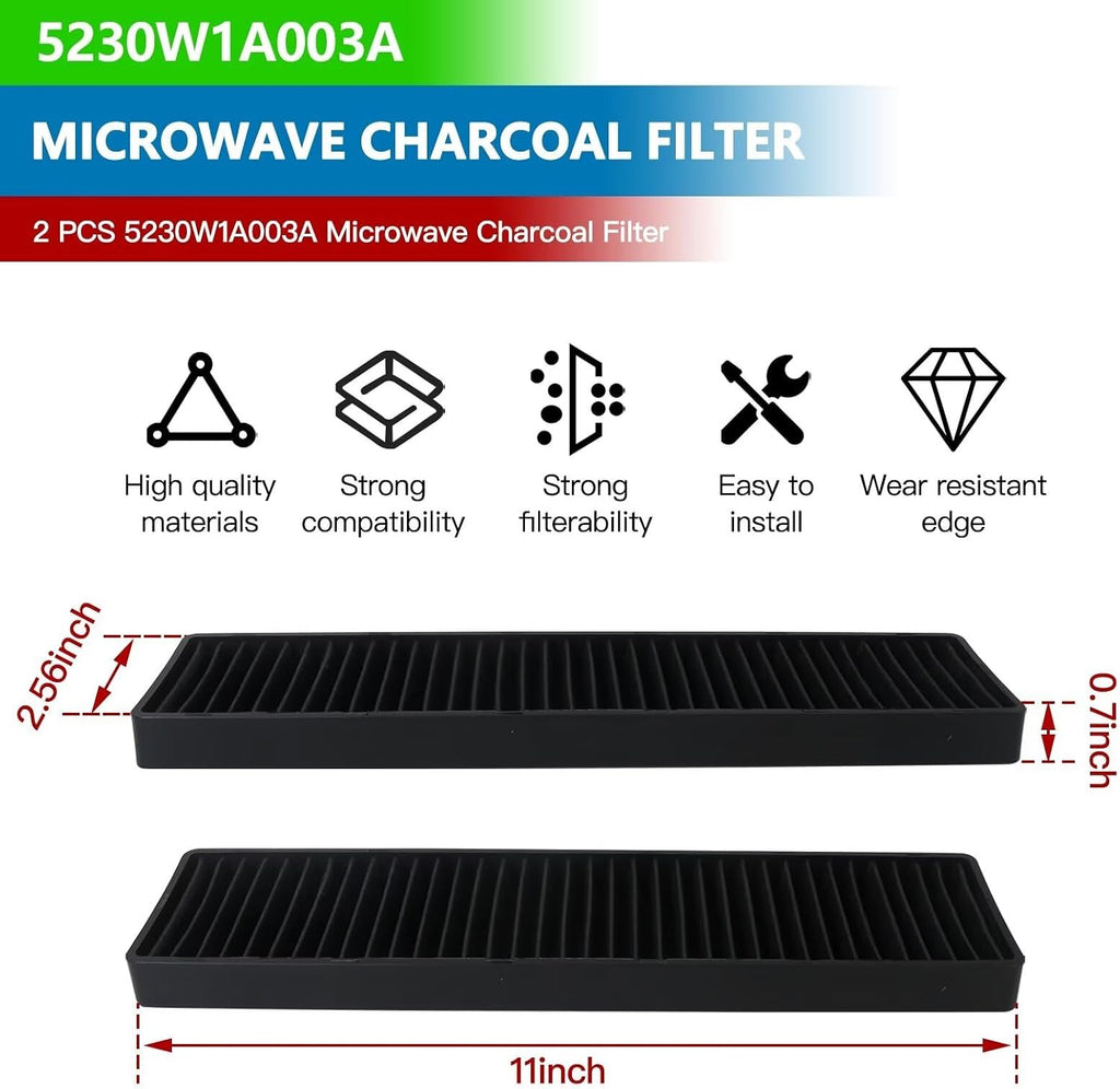 2x Microwave Charcoal Filter Parts For LG LMVM2055ST LMVM2055SW LMVM2075SB LMVM2075ST LMVM2075SW LMVM2085SB,Replaces AH3527523, EA3527523, PS3527523
