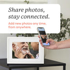 Digital Picture Frame, Load from Phone Capability, 10" White