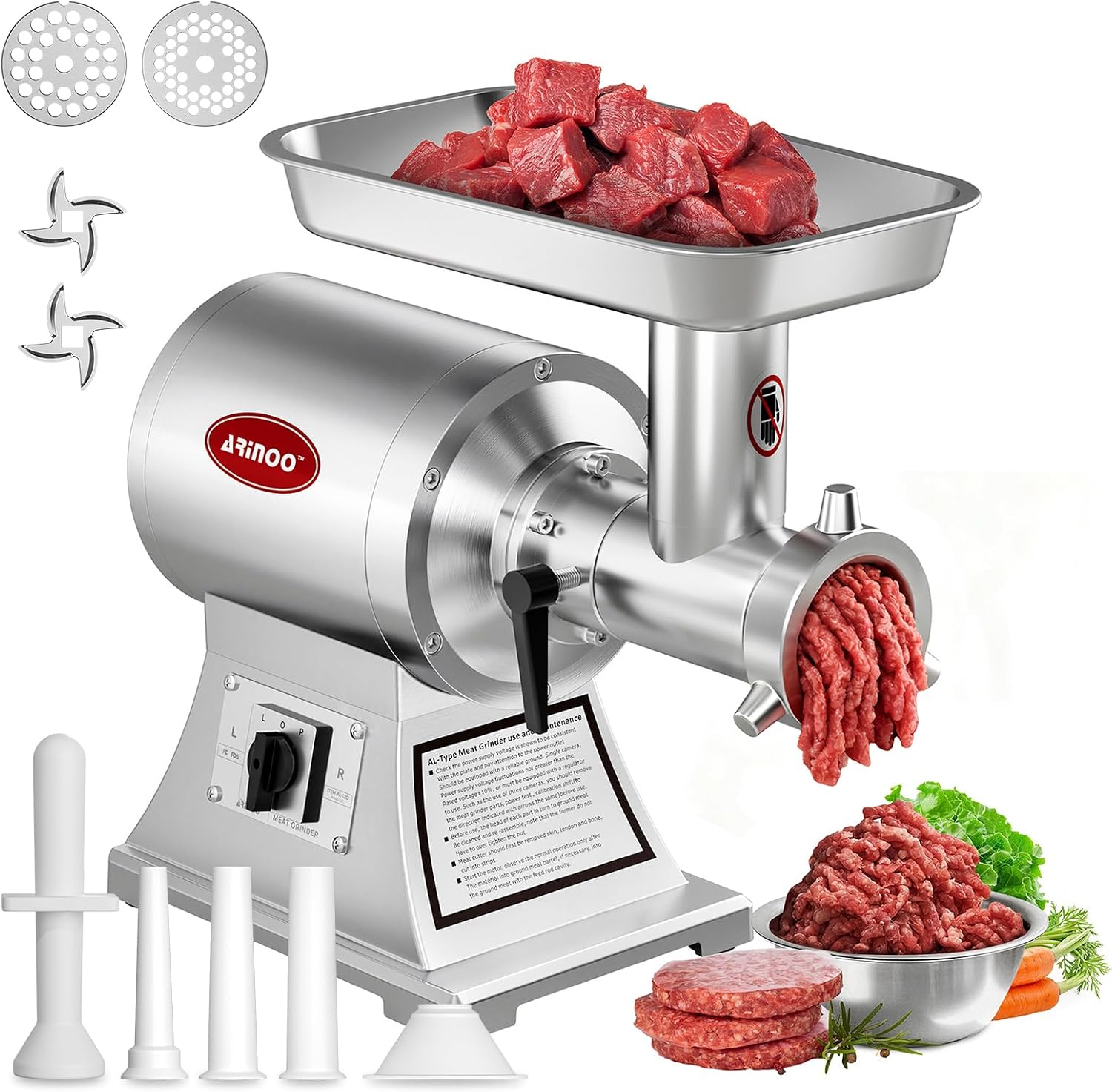Commercial Meat Grinder #12C,0.9HP Electric Meat Grinder