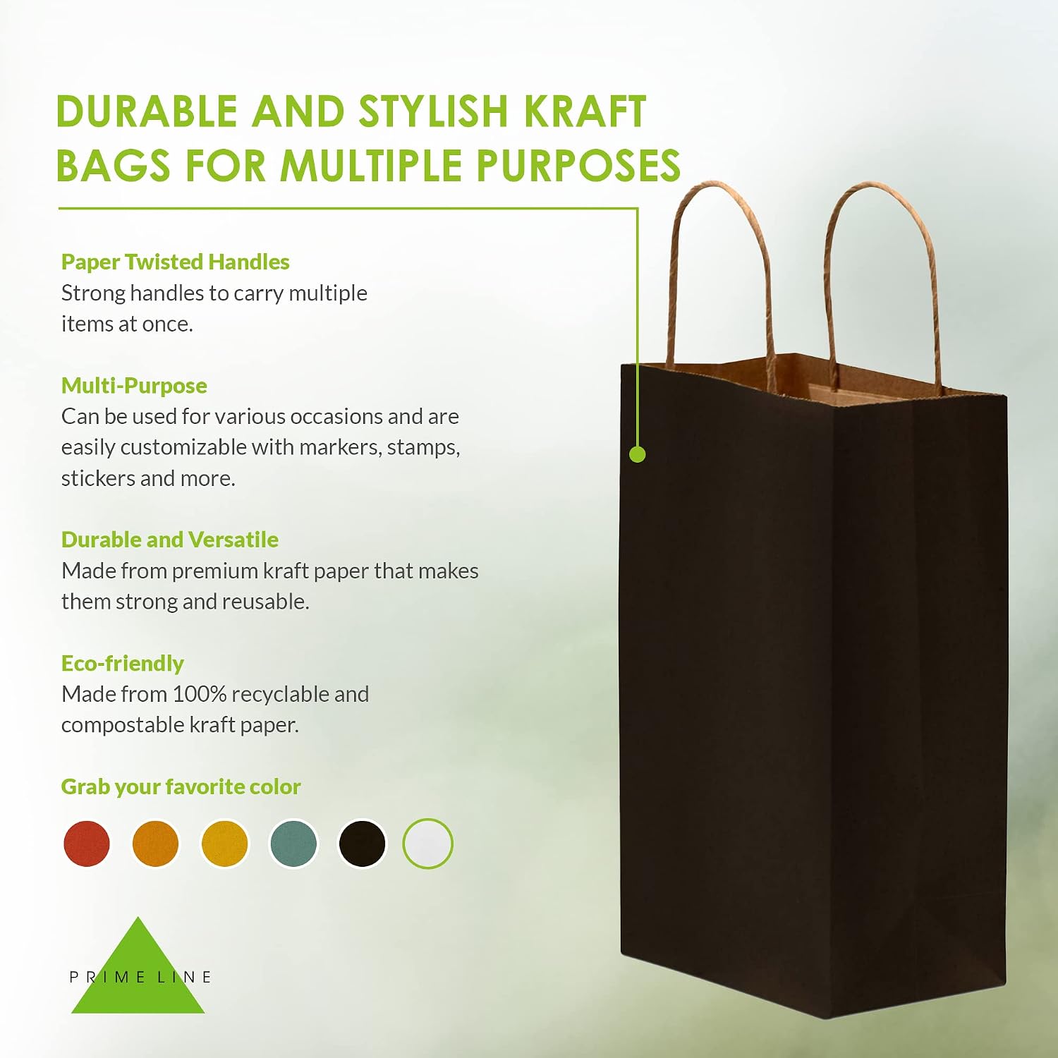 Retail Bags for Small Business, 6x3x9 Inch, 100 Pack | Extra Small Black Gift Bags Bulk with Handles for Shopping