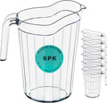 6 Pack 75 oz Polycarbonate Pitchers, Beverage Dispenser