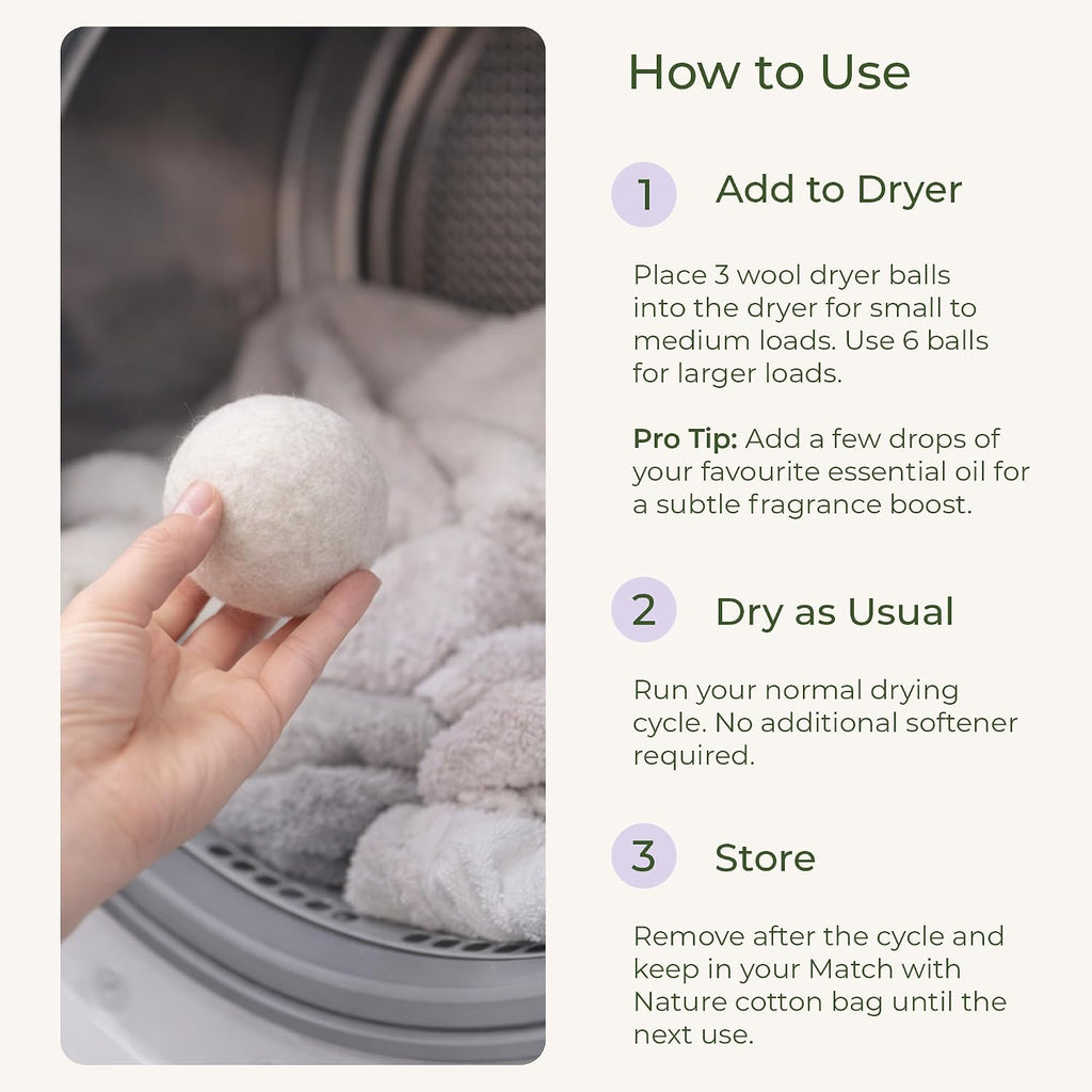 Wool Dryer Balls, 6 Pack