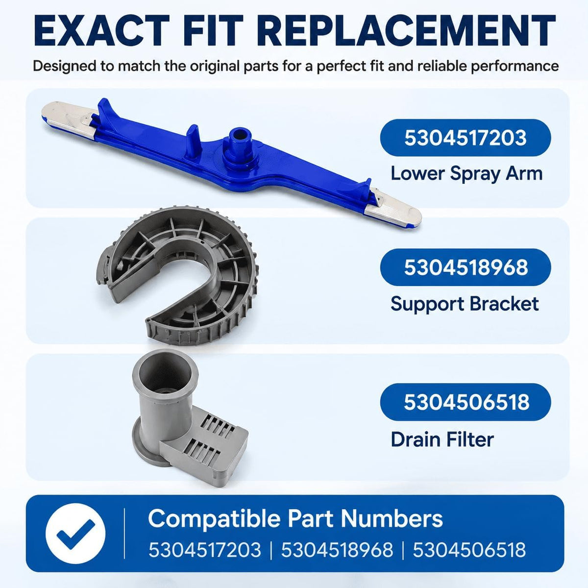Dishwasher Spray Arm Kit For Frigidaire FFCD2418US 2019-2025,Replacement