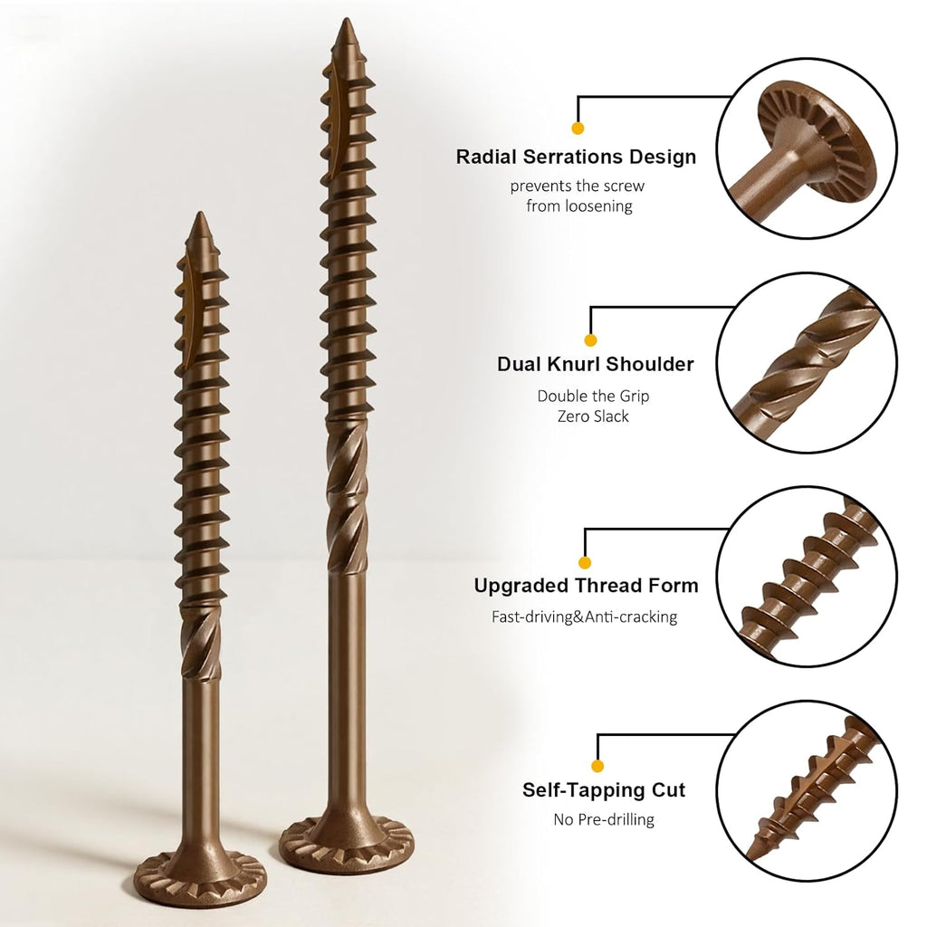 Wood Screws #14 x 10 Inch 54Pcs Structural Deck Screws with Upgraded Thread