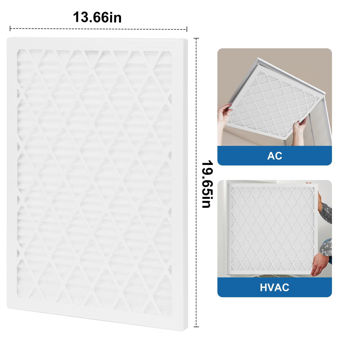 14x20x1 MERV 11 Air Filter, Quality AC/HVAC Furnace Filter，2 Reusable ABS Frame + 8 Pack Replaceable Filter